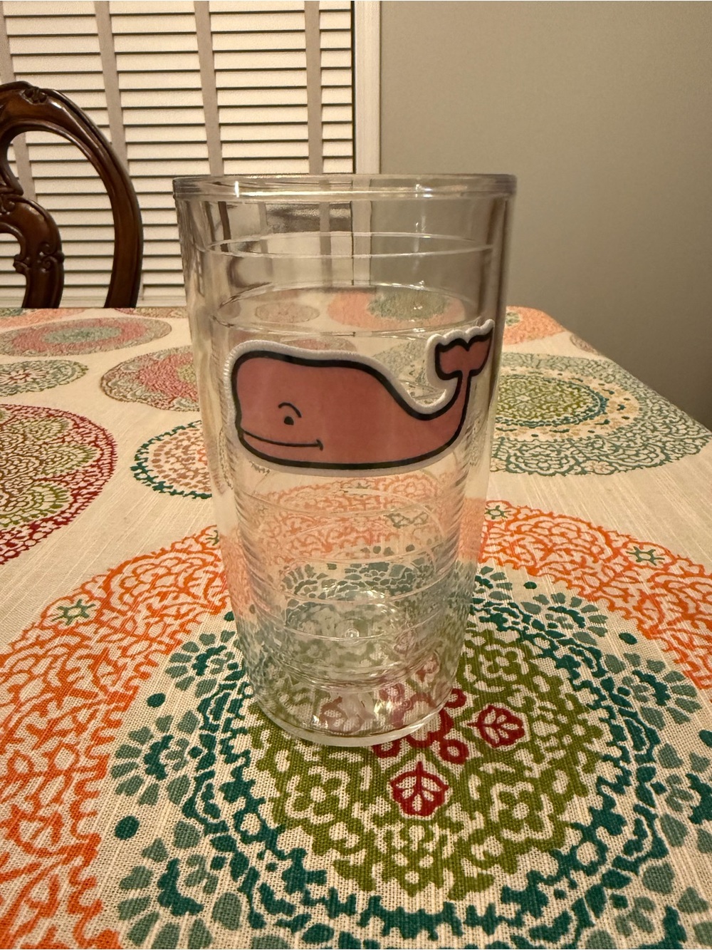 GREAT Vineyard Vines Clear Tumbler with Pink Whale Logo